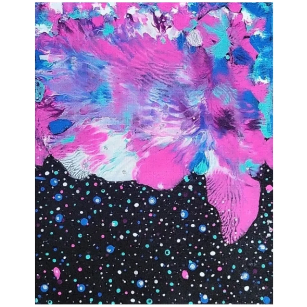 Hand Crafted Abstract Design 11x14 Inches Canvas Painting - Picture 2 of 4